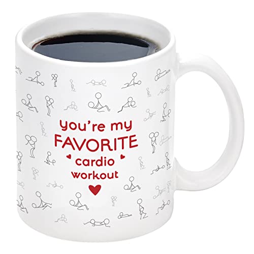 Cabtnca You're My Favorite Cardio Workout Mug, Valentines Gift for Him Her, Sexy Gifts Sexy Coffee Mug for Men Women, Funny Coffee Mugs Funny Gifts for Girlfriend Wife Adult, 11 Oz