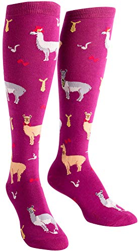Sock It To Me, Llama Drama, Women's Funky Knee-High Socks, Llama Socks