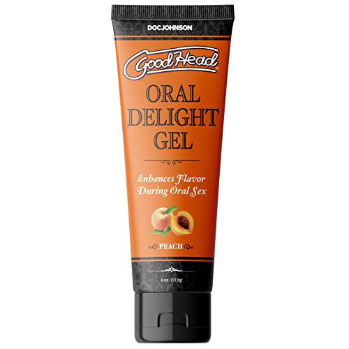 Doc Johnson GoodHead - Oral Delight Gel - Peach - Enhances Flavor During Oral Sex and Freshens Breath - Sugar-Free (4 oz./113g)