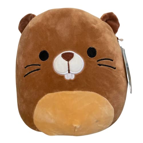 Squishmallow Official Kellytoy Plush 8 Inch Squishy Soft Plush Toy Animals (Chip Beaver (No Glasses))
