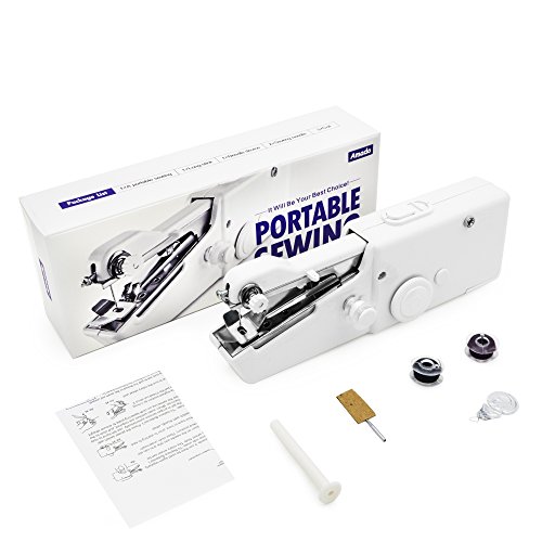 Amado Portable Sewing Machine, Mini Handheld Sewing Repair Kit for Fabric and Kid’s Cloth, Lightweight Craft Single Thread Sewing Machine, Battery Operated Mini Sewing Kit for Home and Travel Use