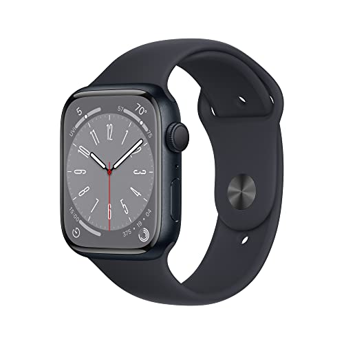 Apple Watch Series 8 (GPS, 45mm) Midnight Aluminum Case with Midnight Sport Band (Renewed Premium)