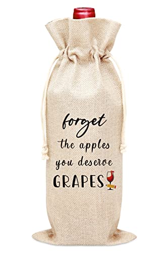 Teacher Appreciation Gift Wine Bag, Wine Bag For Teacher, School Coworkers, Back to School Gift from Student, 1 Pc Wine Bottle Cover Gift Bag (Hf14)
