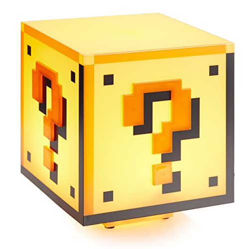 Paladone Super Mario Brothers Question Block Lamp, Light Up Figure