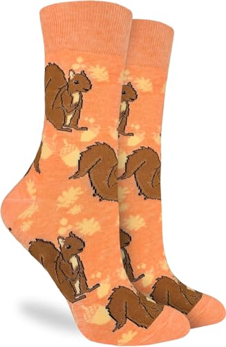 Good Luck Sock Women's Orange Squirrel Socks, Adult, Shoe Size 5-9