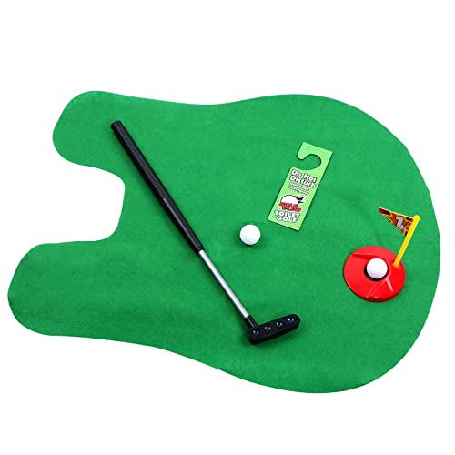 HuoBi Toilet Golf,Mini Golf Bathroom Toilet Toy Putting Golfing Game Indoor Practice Mini Golf Set Golf Training Accessory for Men Women and Kids