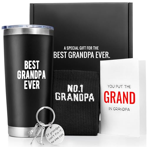 The Grandpa Gift Set - 4 Pcs Of Best Grandpa Gifts - Grandfather Gift, Funny Grandpa Christmas Gifts, Unique Gifts For Grandpa, New Grandpa Grandad Promoted To Grandpa, Grandpa Birthday Gifts