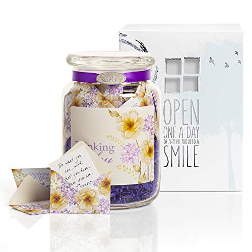 KindNotes Glass Keepsake Gift Jar with SYMPATHY Messages - Violet Thinking of You