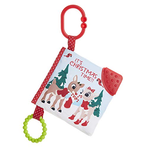 KIDS PREFERRED Rudolph The Red-Nosed Reindeer On The Go Teether Book, Soft Crinkle, Mirror, Christmas Holiday Toy, Boys & Girls 0 and up, 5 Inches