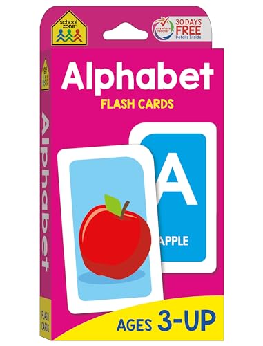 School Zone Alphabet Flash Cards: Learn the ABCs, Preschool & Toddlers, Letters & Phonics, Colorful & Fun Learning, Ages 3 and Up, 56 Cards