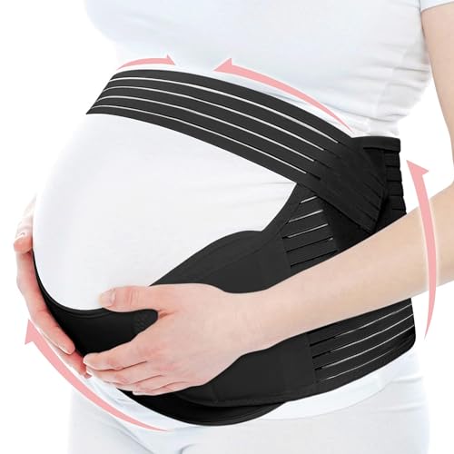 Maternity Belly Band, Pregnancy Support Belt, Breathable Belly Support Brace for Abdomen, Pelvis, Waist & Back Pain