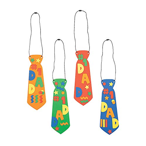 Father's Day Necktie Craft Kit - Makes 12 - DIY Craft Gifts for Kids