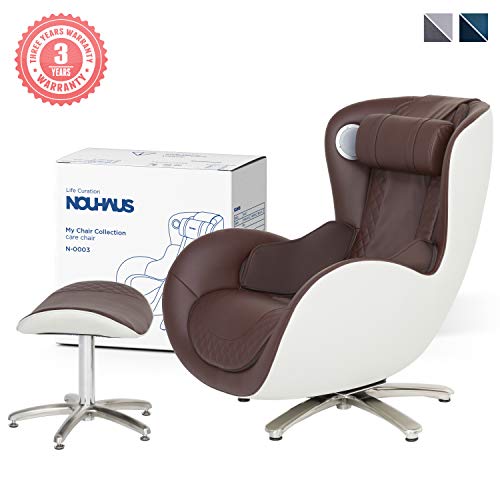 Nouhaus Massage Chair with Ottoman – Decor Enhancing Massage Chairs with Shiatsu Massager and Tapping for Neck, Shoulder, Lower Back and Buttocks and Full Body Massagers - Brown
