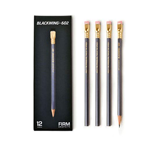PALOMINO Blackwing 602 Original Soft Pencil, 12 Count(1 Dozen) Gray Art, Eraser, Writing Instrument