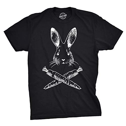 Jolly Roger Easter T Shirt Funny Bunny Skull Crossbones Egg Hunt Dad Flag Tee Mens Funny T Shirts Easter T Shirt for Men Novelty Tees for Men Black XL