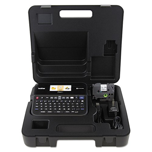 Brother P-Touch, PTD600VP, PC-Connectable Label Maker with Full Color Graphical Display, Case, Split-Back Tapes, 14 Fonts, High-Resolution, Black