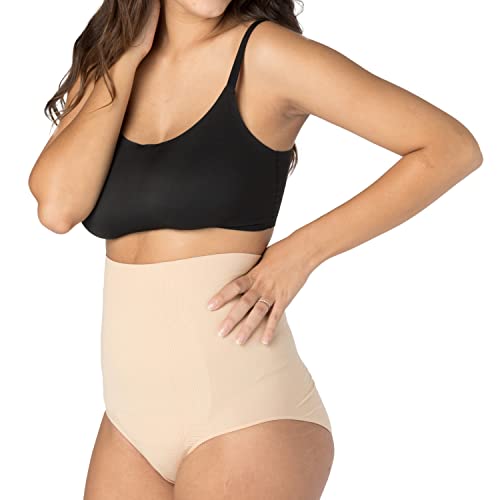 UpSpring C-Panty C-Section Recovery Underwear with Silicone Panel for Incision Care, Tummy Control Panties High Waist Postpartum Underwear for Womens, Nude L/XL