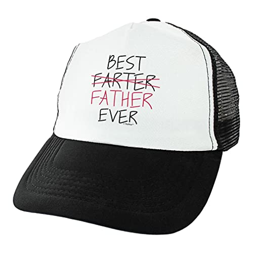 Gifts for New Dad Best Farter Father Ever Trucker Hat Black