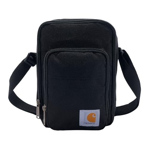 Carhartt Unisex Adult Zip, Durable, Adjustable Crossbody Bag with Zipper Closure, Black, One Size