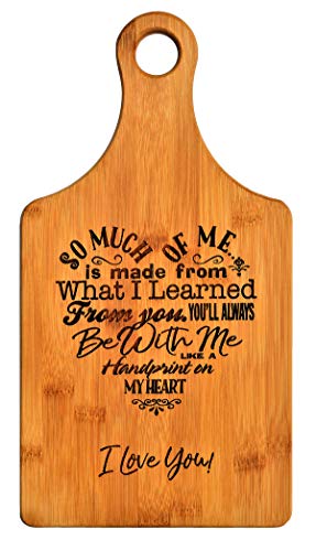 Mothers Gift – Special Love Heart Poem Bamboo Cutting Board Design Mom Gift Mothers Day Gift Mom Birthday Christmas Gift Engraved Side For Décor Hanging Reverse Side For Usage (7x13.5 Paddle)