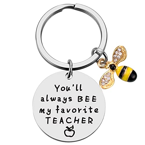Teacher Appreciation Gifts for Women, Thank you gifts, You’ll Always Bee My Favourite Teacher Keychain for Christmas Valentines