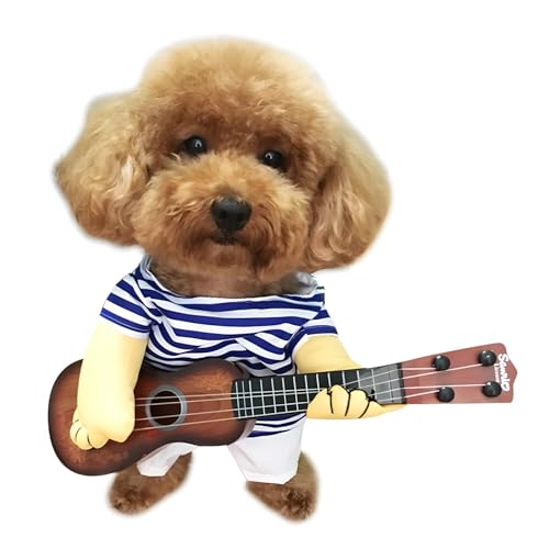 NACOCO Pet Guitar Costume Dog Costumes Cat Halloween Christmas Cosplay Party Funny Outfit Clothes (M)