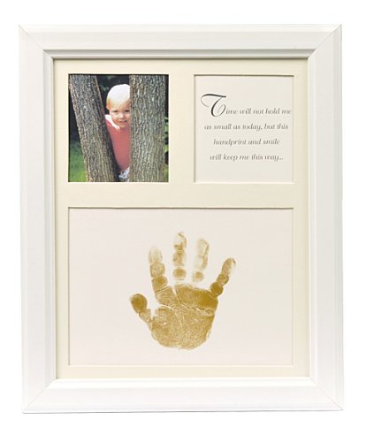 The Grandparent Gift Co. Baby Keepsakes Little Hands Handprint Frame, White