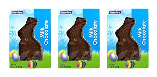 Solid Milk Chocolate Easter Bunny Rabbit, 2.25 Ounce, Pack of 3