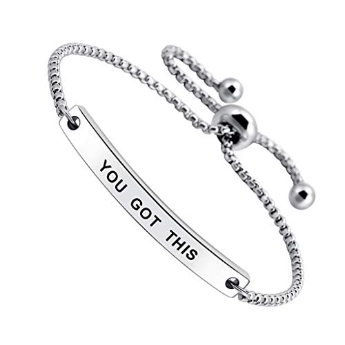 SOUSYOKYOSAM You Got This Positive Message Thin Bangle Inspirational Bar Bracelet for Women