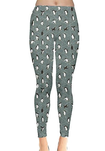 CowCow Womens Blue Pattern with Little Cute Penguins On Blue Leggings, Blue - XS