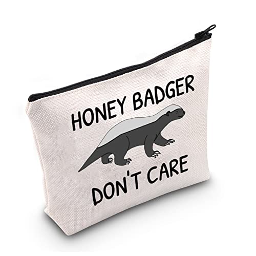 LEVLO Funny Honey Badger Lovers Gifts Honey Badger Don't Care Makeup Bags Wild Animals Travel Case(Badger Don't Care)