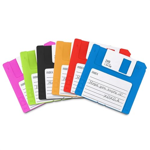 Floppy Disk Coasters for Coffee Table Decor - Silicone Coasters Set of 6 Pcs Coffee Bar Coasters for Drinks Cute Desk Accessories Nostalgia Coaster for Desk - Coffee Cup Holder Coasters