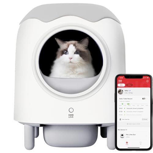 Self Cleaning Cat Litter Box, ABRCT Extra Large Automatic Smart Cat Litter Cleaning Box for Multiple Cats with APP Remote Control, Intelligent Radar Safety Protection,Alerts, No More Scooping