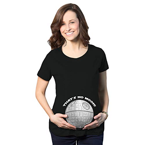 Maternity Thats No Moon Cute T Shirt Funny Pregnancy Announcement Baby Bump Tee Funny Graphic Maternity Tee Funny Movie T Shirt Funny Maternity Shirts Black M