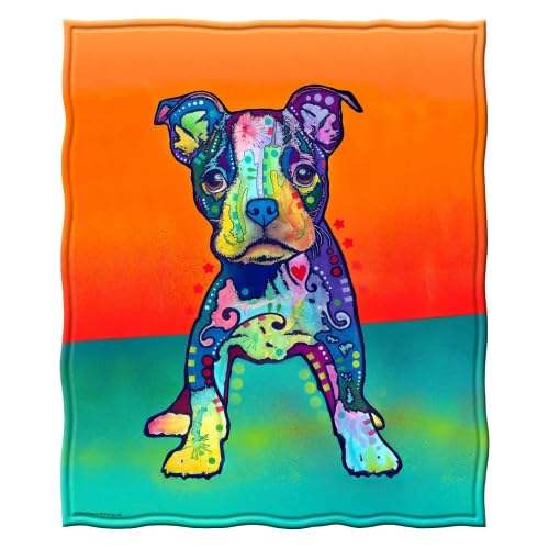 Dawhud Direct Colorful Puppy Fleece Blanket for Bed, 50' x 60' Dean Russo Puppy Fleece Throw Blanket for Women, Men and Kids - Super Soft Plush Cute Dog Blanket Throw Plush Blanket for Dog Lovers