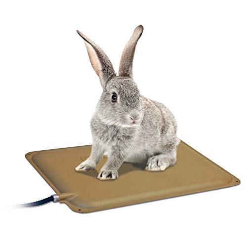 K&H Pet Products Outdoor Small Animal Heated Pad for Rabbits and Small Animals Tan 9 X 12 Inches