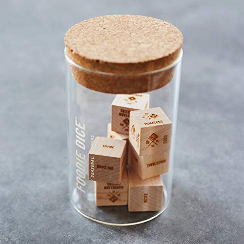 Two Tumbleweeds Foodie Dice® No. 1 Seasonal Dinners (tumbler) - Classic Edition // Laser engraved wood dice for cooking Inspiration/Cooking gift, foodie gift, hostess gift, gifts for dad