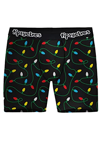 Tipsy Elves Men's String of Lights Xmas Underwear - Christmas Boxer Briefs: XL