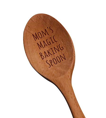 Laser Engraved 'Mom's Magic Baking Spoon' Wooden Spoon - New Mom Gifts - Baking Gifts - Birthday Gifts For Moms - Mother's Day Gifts - Baby Shower Gifts