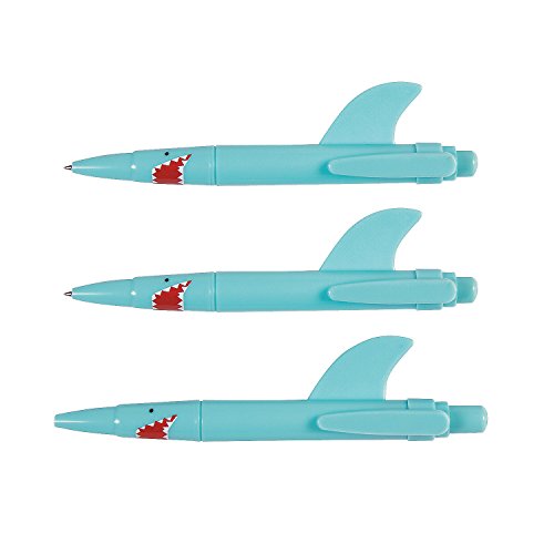 Shark Pens - 8' | Plastic - Teal | Black Ink | Pack of 12