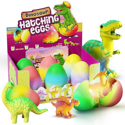Dinosaur Hatching Surprise Eggs for Kids - 6 Pack - Grows 600% - Dino Egg Toys for Boys & Girls Age 3-8 - Gift Ideas, Party Favors, Stocking Stuffers for 3+ Year Old Boy - Gifts for Ages 3 4 5 6 7 8