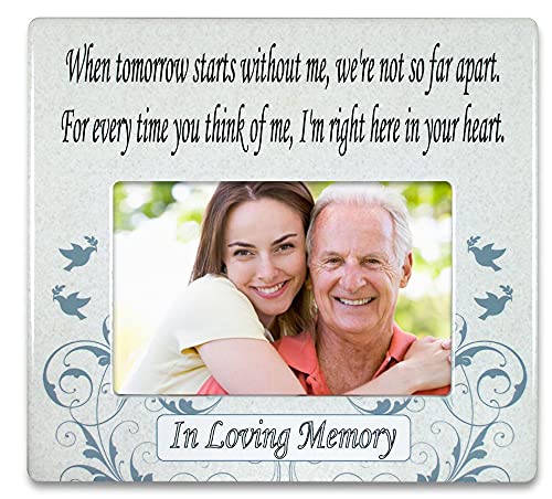 BANBERRY DESIGNS When Tomorrow Starts Without Me Ceramic Memorial Picture Frame Beautiful Tribute to the Loss of a Loved One Traditional Design Goes with Any Décor Great As a Keepsake Plaque