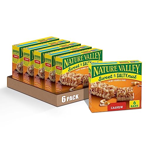Nature Valley Granola Bars, Sweet and Salty Nut, Cashew, 1.2 oz, 6 ct (Pack of 6)