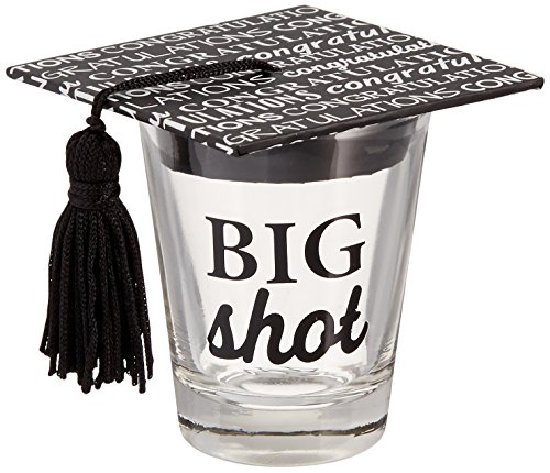 Mud Pie 'Graduation Cap' Big Shot Glass, Black