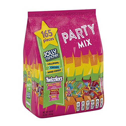 JOLLY RANCHER and TWIZZLERS, Party Mix, Assorted Fruit Flavored, Candy 48 oz, Bulk Variety Bag, 165 Pieces