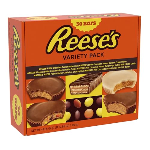 REESE'S Chocolate , Peanut Butter Candy, 30 Count Variety