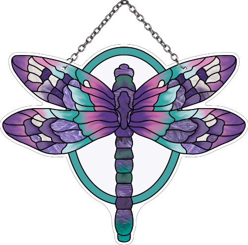 Joan Baker Designs SSD1023R Dragonfly Suncatcher, 4.25 by 6.25-Inch, Violet/Turquoise