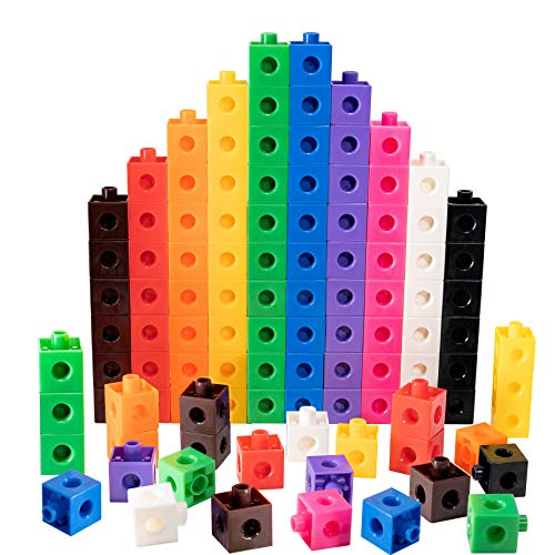 TOYLI 100 Piece Linking Cubes Set, Counting Blocks, STEM, Connecting Blocks, Math Link Cubes, Math Manipulatives, Educational Toys for 5 Year Old