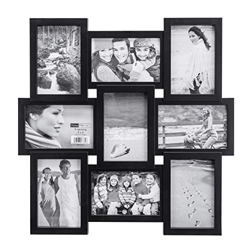 Malden 4x6 9-Opening Collage Picture Frame - Displays Nine 4x6 Pictures - Black