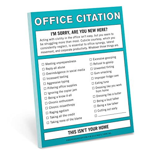 Knock Knock Office Citation Nifty Note, Checklist Memo Pad, 4 x 5.25-inches
